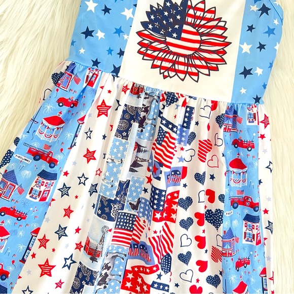 Girl Boutique Floral Patriotic Dress - Picture 4 of 4